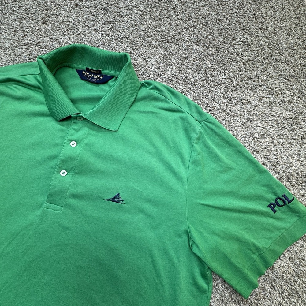 Polo Ralph Lauren Performance Green Golf Shirt‎ Polyester Blend Men's Large